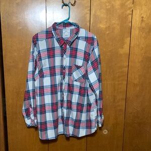 CROFT & BARROW-Woman’s Plaid Shirt - Red,Blue & Green (2X)